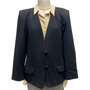 Vintage Geoffrey Alexander Private Agenda Womens Size 14 Black Blazer